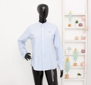 Ralph Lauren Hemd blau Slim Fit Baumwolle Button Down Bluse Small Pony US10 UK12 - Bild 1 von 11