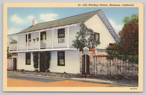 Leinen Postkarte alte Walfangstation Monterey Kalifornien - Bild 1 von 2