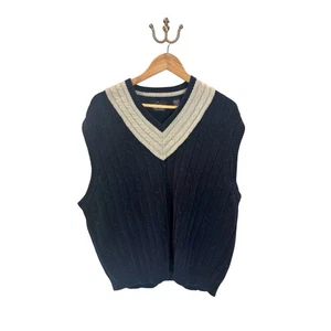 Greg Norman Collection Mens Sweater Vest XXL Cable Knit Golf Navy - Picture 1 of 7