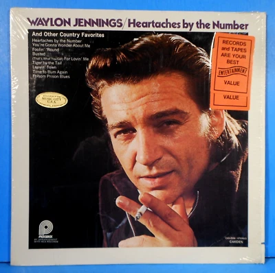 WAYLON JENNINGS HEARTACHES BY THE NUMBER  LP SHRINK GREAT CONDITION VG+++/VG+!!A - Image 1 of 4