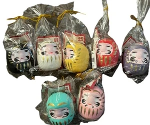 Set Of 7 Japanese Daruma Doll Papermache Good Luck Success 2” - Picture 1 of 7