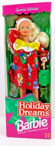 Vintage Holiday Dreams Barbie Doll Christmas Morning Santa Hat Dress NIB 1994 - Picture 1 of 6