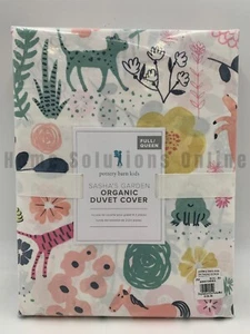 Pottery Barn Kids Sasha's Garden Organic Percale Duvet Cover Full Queen #A1333 - Picture 1 of 4