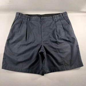 L.L. Bean Comfort Waist Pleated Blue Golf Chino Shorts Mens Size 38 - Picture 1 of 5