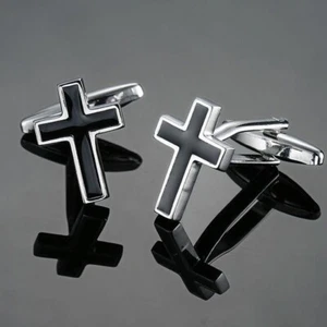 Cross Black Set Cufflink Gentleman Business Wedding Dress Shirt free gift box #7 - Picture 1 of 11