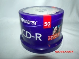 Memorex CD-R 50 Pack 52X 700Mb 80 Min Brand New Factory Sealed Discs - Afbeelding 1 van 3