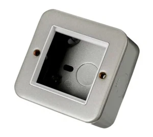 DETA M1222 1 Gang 2 Euro Module Data Front Plate Metal Clad with Backbox (3) - Picture 1 of 3