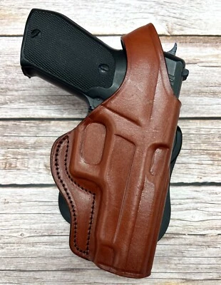 For SIG 4.4" P220 P226, Right Hand Leather Roto Thumb Break Paddle Holster - Image 1 of 4
