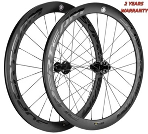700C 50mm Disc Brake Carbon Wheelset Road Bike Disc Brake Wheels Thru Axle/QR - Picture 1 of 11