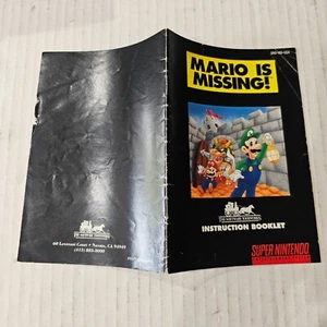 MARIO IS MISSING Super Nintendo SNES Manual Instruction ONLY - GOOD - Picture 1 of 3