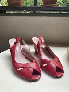 Seltene rote Kmb Wedges / Sandalen slings 41/40-Sehr Guter Gebrauchter Zustand - Bild 1 von 5
