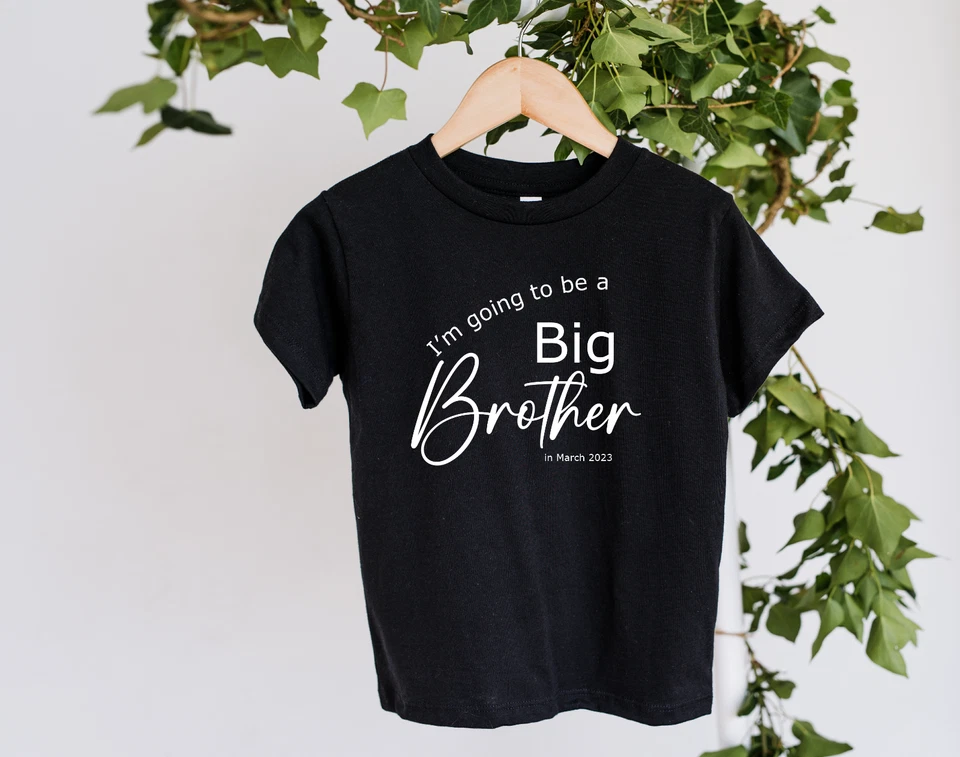 Personalised I'm Going To Be A Big Brother T-shirt Black - Image 1 of 4