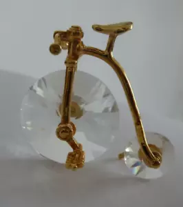 Swarovski Crystal Memories PENNY FARTHING BICYCLE GOLD 180578 Rare Retired - Picture 1 of 3