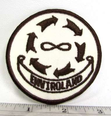 Vintage Enviroland Recycle Arrow Logo Jacket Patch Conservation Awareness - Image 1 of 3