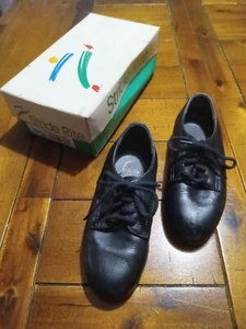 Stride Rite 1988 Vintage Toddler Leather Shoes Black Size 12 2E - Picture 1 of 10