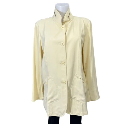 Túnica de seda vintage con botones cuello alto exclusiva de NEIMAN MARCUS talla grande Foto 1 de 4