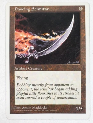 MTG Dancing Scimitar Card Arabian Nights Rare Artifact Creature NM/M Magic - Image 1 of 4