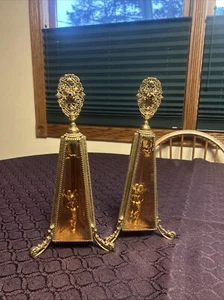 Vintage Ormolu Paar Parfüm Flaschen Bernstein abgeschrägtes Glas filigran Cherub 13,25"   - Bild 1 von 23