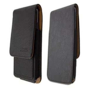 caseroxx Flap Pouch for LG Q Stylus in black made of genuine leather - Picture 1 of 6