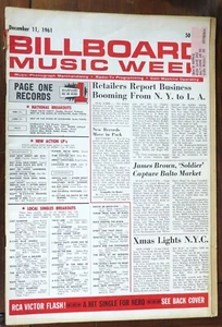 BILLBOARD MAGAZINE Dec. 11 1961 complete w/ HOT 100 CHART Motown Ad Joey Dee - Picture 1 of 7