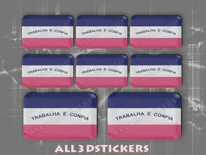 8 x Pegatinas 3D Resina Cúpula Bandera Espírito Santo - Adhesivo Calcomanía Vinilo - Imagen 1 de 1