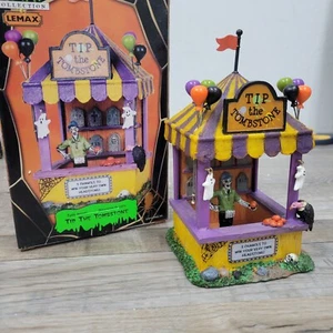 Lemax Spooky Town TIP THE TOMBSTONE Carnival Halloween Skeleton 03823 2010 - Picture 1 of 11