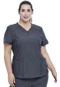 Top cuello en V con exfoliantes de peltre Cherokee CK723 PWT - Imagen 1 de 6
