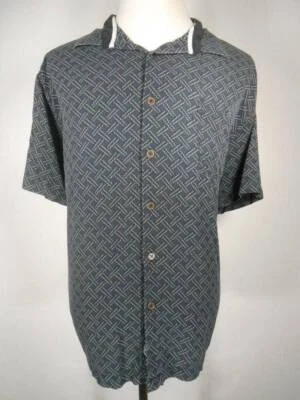 Beautiful Men's XXL Nat Nast Blue Geometric Design Short Sleeve Button Shirt - Image 1 of 4