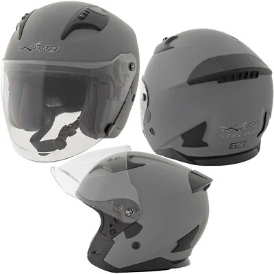 Casco Jet Moto Aperto Visiera Scooter Antigraffio Urbano ECE 22-06 Grigio Opaco - Image 1 of 3