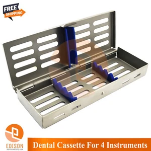 DENTAL AUTOCLAVE STERILIZATION SURGICAL CASSETTE RACK BOX TRAY FOR 4 INSTRUMENTS - Picture 1 of 3