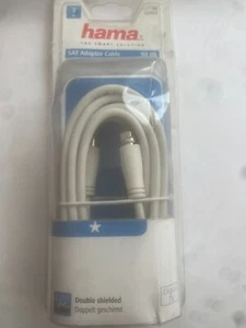 Hama 122433 F-Typ Stecker 3m Leitung RF Kabel weiß SAT LNB TV zu RF Koax Stecker - Bild 1 von 4