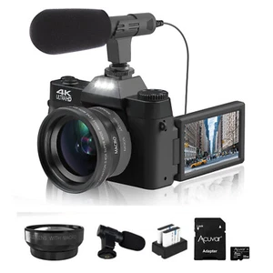 Digital Camera 4K 48MP 16X Anti-Shake Vlogging Camera Wi-Fi W/ Battery 32GB TF - Picture 1 of 3