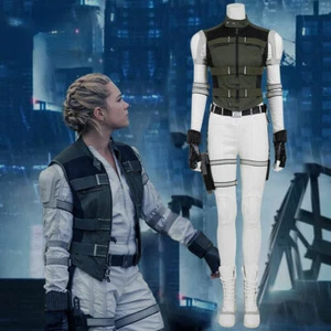 2023 HOT Black Widow Yelena Belova Halloween Cosplay Costume White Jumpsuit Vest - Picture 1 of 16