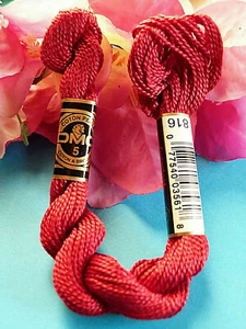 024# Stunning Skein Perlé Cotton No. 5 DMC Shade No. 816 Bordeaux Red - Picture 1 of 3