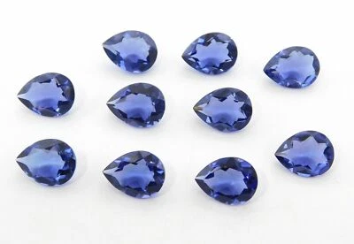 67 Cts 16 Pcs Lab Created Tanzanite Pear Cut Lot Loose Gemstone 12X16 MM P-1024 - Image 1 of 2