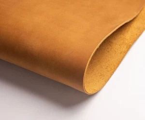 Pieza de cuero curtido de alta calidad hágalo usted mismo material de cuero genuino cuero de vaca de grano completo - Imagen 1 de 24