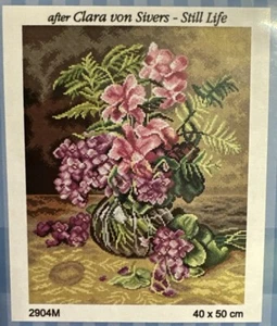 Printed needlepoint tapestry Canvas Only Orchidea 40x50 Cm Still Life - Picture 1 of 1