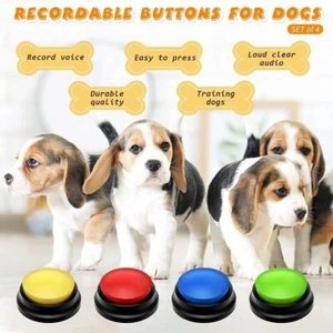 Botón de grabación de voz de 4 colores botones para perro para comunicación entrenamiento de mascotas nuevo - Imagen 1 de 10