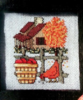 Cross Stitch Pattern APPLE TIME Bushel Apples Home Apple Tree Chicken Leaves - Image 1 of 4