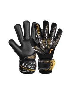 Reusch Guanti Portiere Keeper Gloves Attrakt Silver NC Finger Support Nero - Foto 1 di 18
