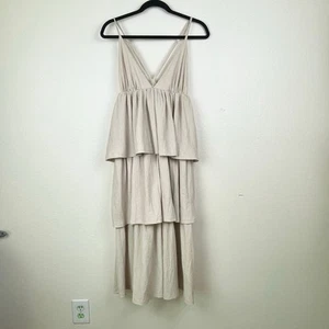 HM Womens Dress Sz M Babydoll Cottage Peasant Prairie Western Ruffled Tiered  - Picture 1 of 10