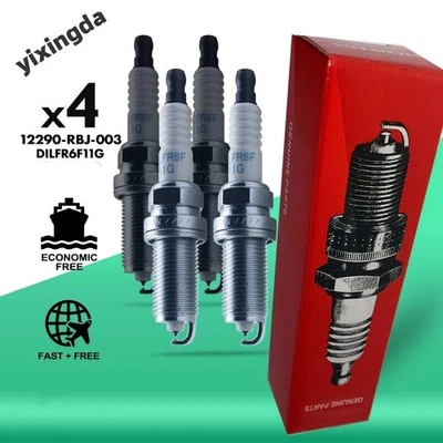 Spark Plugs Set of 4 12290-RBJ-003 For Honda Insight 1.3L 2010-2011 Us Free Ship - Image 1 of 4