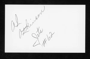 Tarjeta índice firmada 3x5 campeón del Super Bowl III de los Jets de Nueva York de Al Atkinson E28605 - Imagen 1 de 1