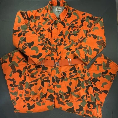 VTG Field n Forest Blaze Orange Camouflage Insulated Coveralls Men's Large - Image 1 of 4