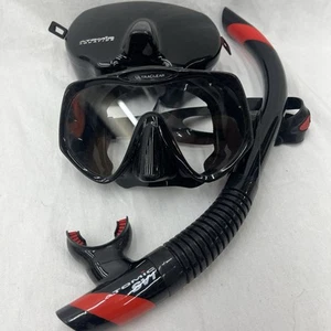 ATOMIC AQUATICS Maschera nera senza cornice vestibilità media 04-0535-00 immersioni subacquee snorkeling - Foto 1 di 7