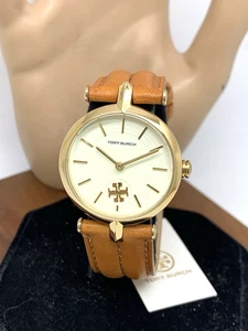 Orologio donna Tory Burch TBW2041 quarzo quadrante crema cinturino pelle oro 30 mm - Foto 1 di 13