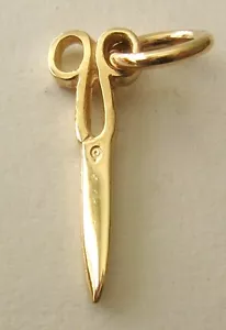 GENUINE SOLID 9K 9ct Yellow GOLD 3D SCISSORS CHARM/PENDANT - Picture 1 of 1