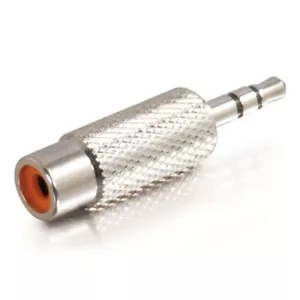 Metal 3.5mm to RCA Adapter 1/8" Aux Plug to RCA Jack Connector Converter Straigh - Picture 1 of 2