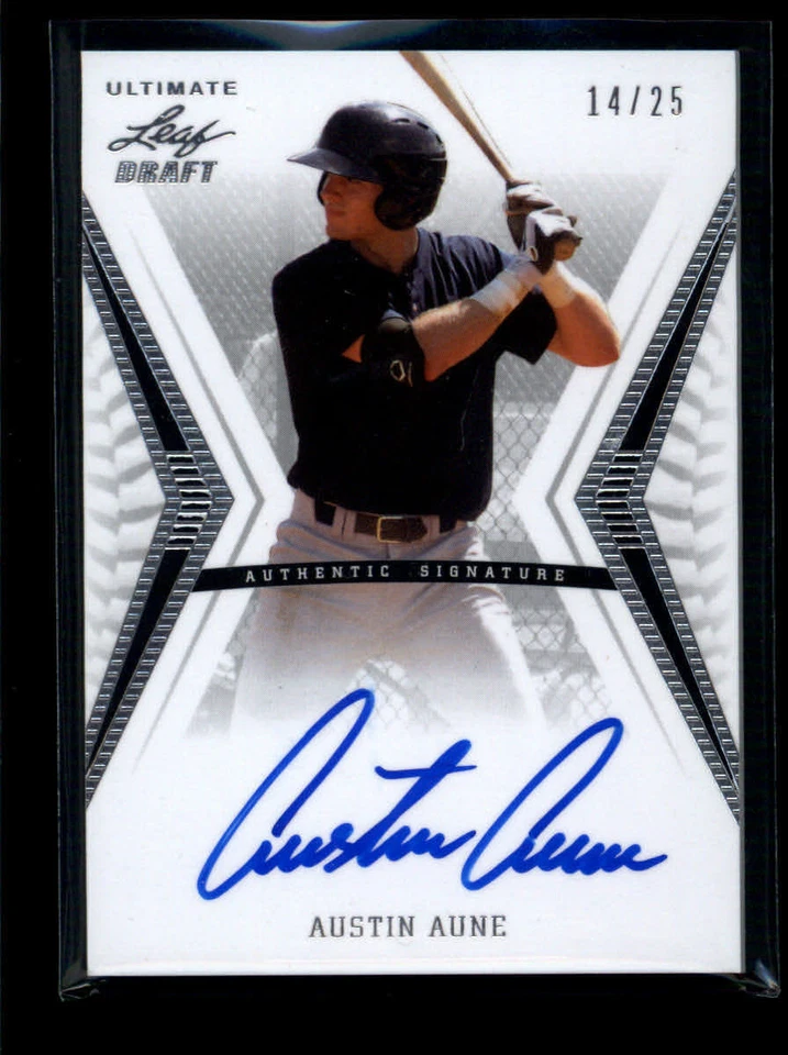 AUSTIN AUNE 2012 LEAF ULTIMATE DRAFT ON CARD AUTO #14/25 AG6566 - Image 1 of 1