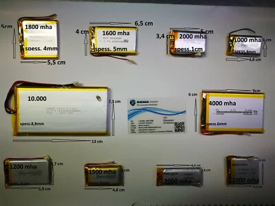 Batterie a litio di polimeri varie mha 3.7 v per device elettronici mp4 gps DOC - Immagine 1 di 2